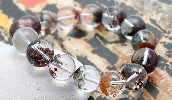 特別価格】【一点もの】大玉ブレス（ミックスガーデンクォーツ）13