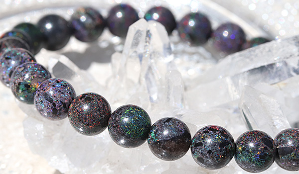 一点もの】素通しブレス（オーストラリア産ブラックマトリックス