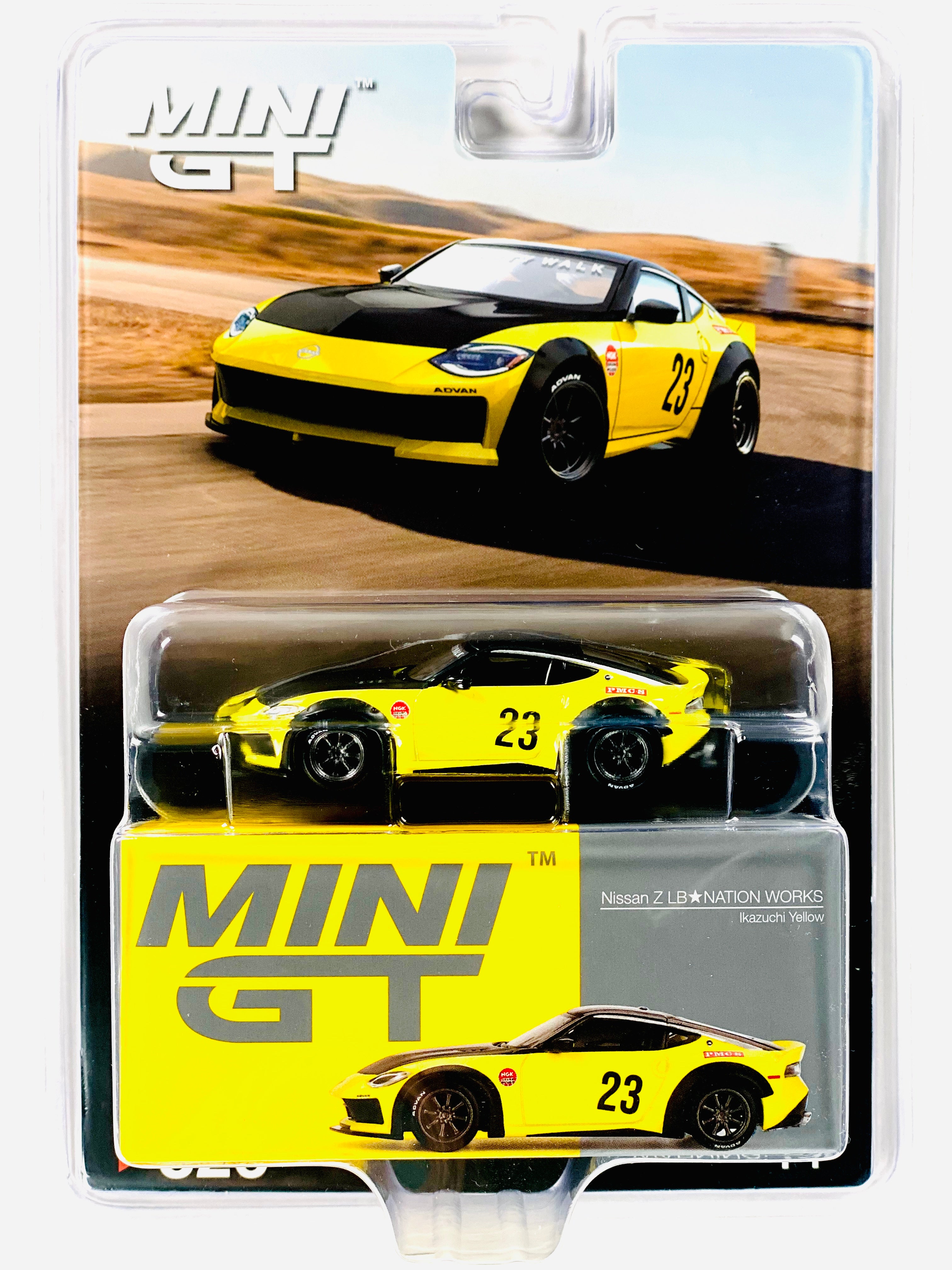 Mini GT Mijo Exclusive Nissan Z LB-NATION WORKS Ikazuchi Yellow