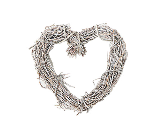 東北花材・ハートリース15cm・ホワイトブラッシュ(73984