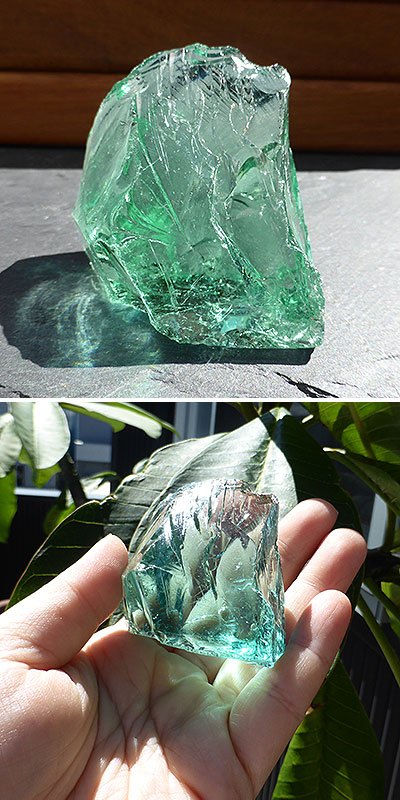 ブルーグリーンオブシディアン クリスタル：結晶・原石 地球雑貨 Nadia