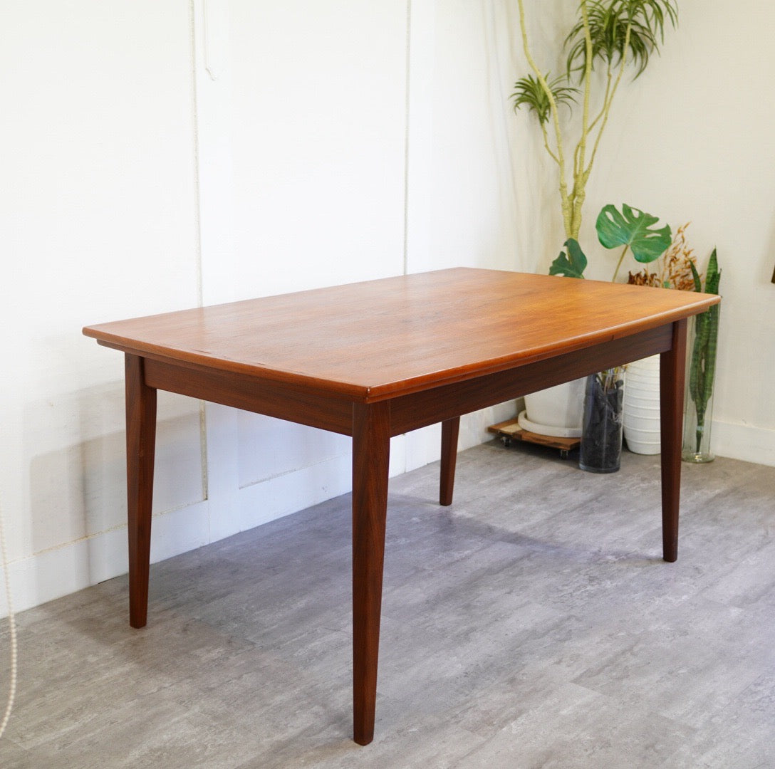 北欧 デンマーク エクステンション ダイニングテーブル 伸長式 チーク