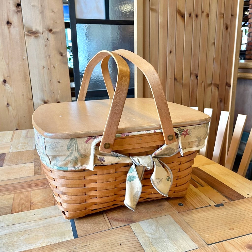 ロンガバーガー/Longaberger バスケット大【3】 蓋付きかご カントリー