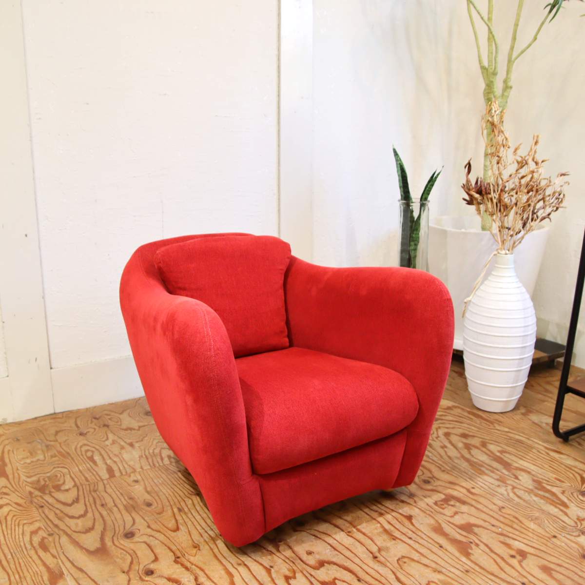イデー / IDEE ミニミラーアームチェア コロンとしたミニソファ 赤 中古