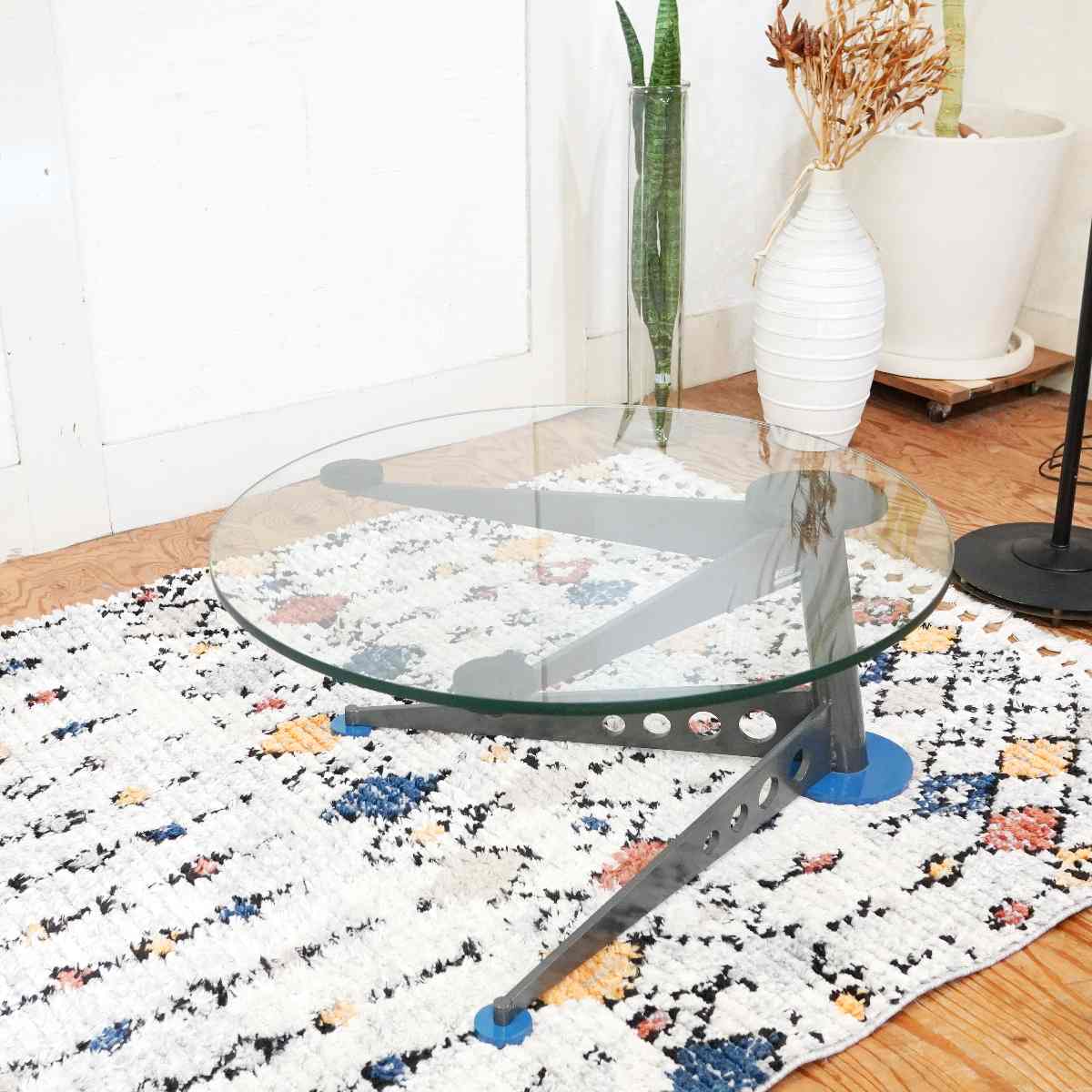 オスロ / OSLO ガラスローテーブル ポストモダン ミッドセンチュリー