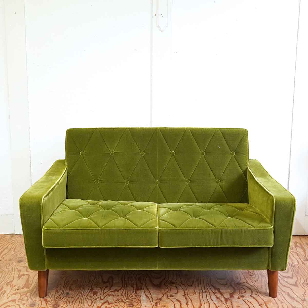 カリモク60 ロビーチェア 2シーター モケットグリーン 2P ソファ 緑