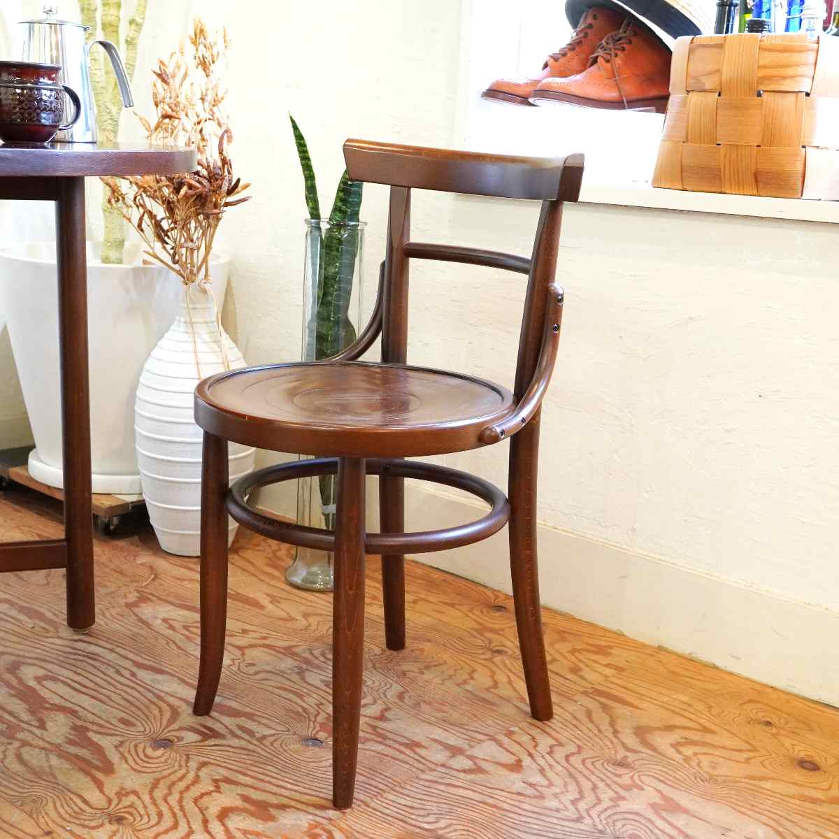 秋田木工 ダイニングチェア 曲木チェア No.1003 【2】 中古 スツール ブナ