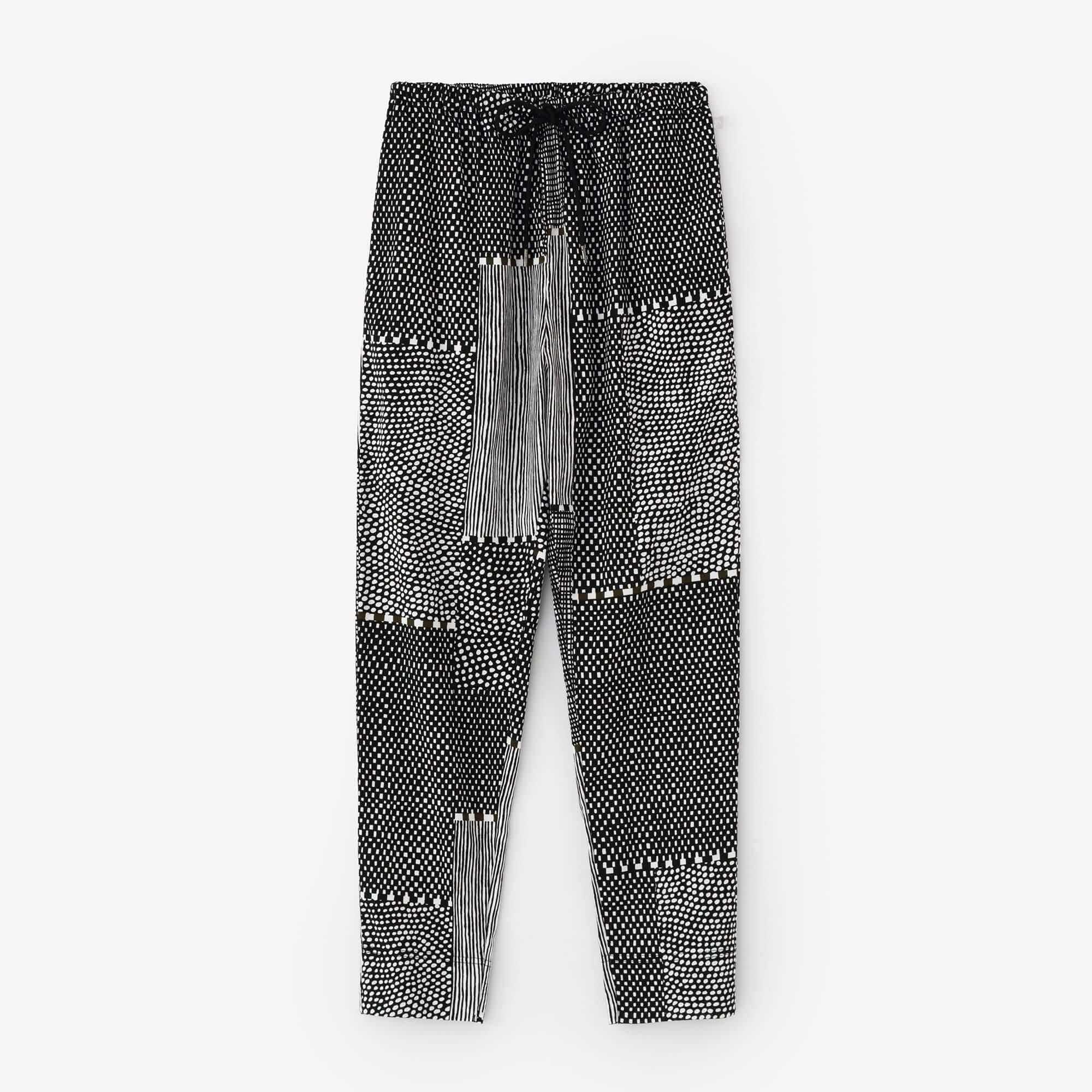 高島縮 40/40 レギンスパンツ／間がさね（まがさね） 墨黒（