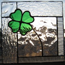 受注制作No.82 ステンドグラス ステンドガラス パネル クローバー