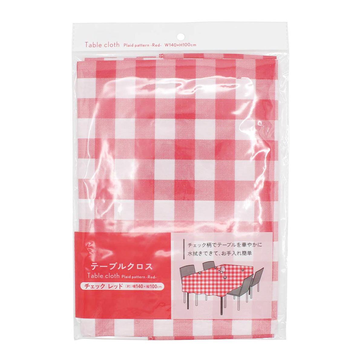 まとめ買い】テーブルクロス チェック レッド0330/362974 | ワッツ