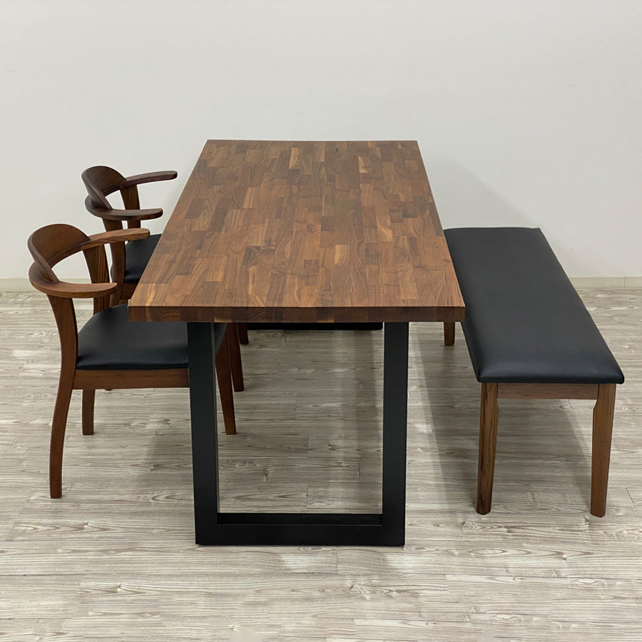 ウォールナット 無垢材 ダイニングテーブル デラニー 4点セット 180cm