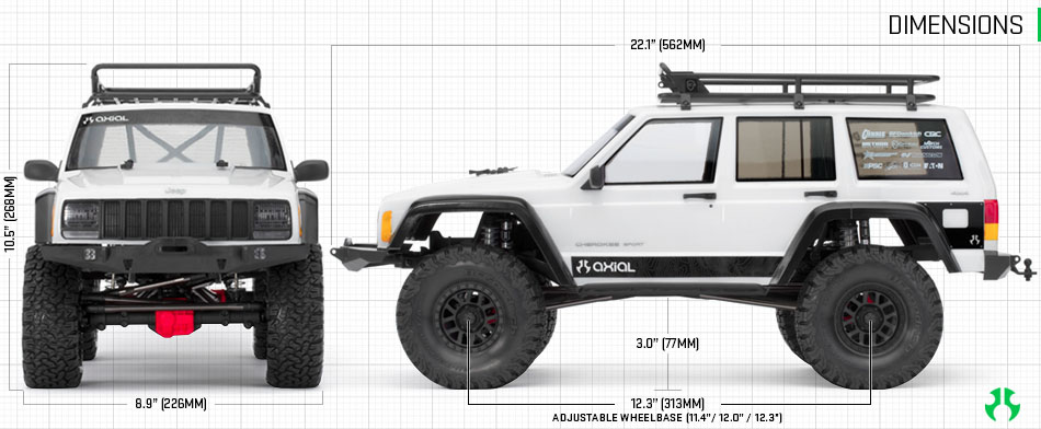 SCX10 Ⅱ Jeep ラングラーチェロキー 1/10 電動 4WD KIT ｜ Axial Racing