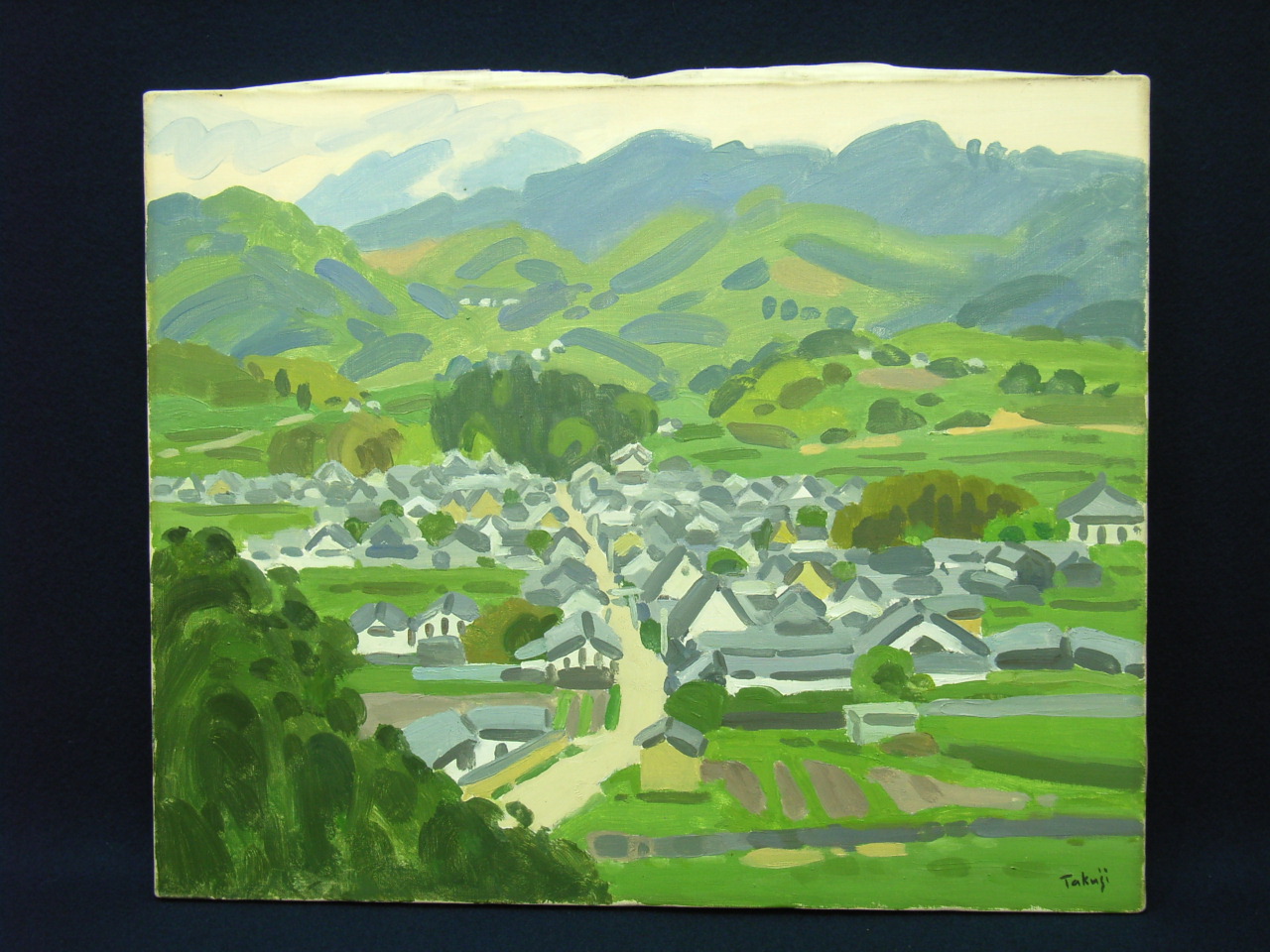 洋画・版画 ＞ 油彩 中村 琢二作「飛鳥の里」F12