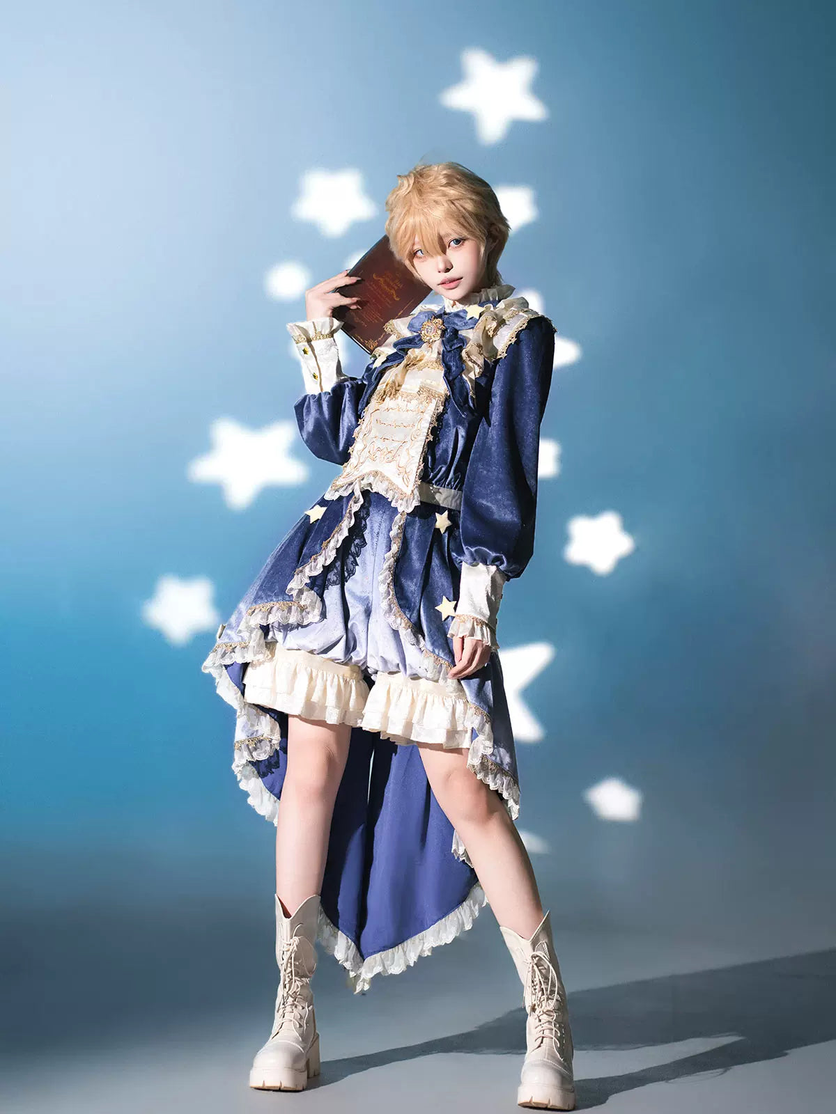 Ouji Lolita High-Low Tailcoat, Puffy Lantern Shorts