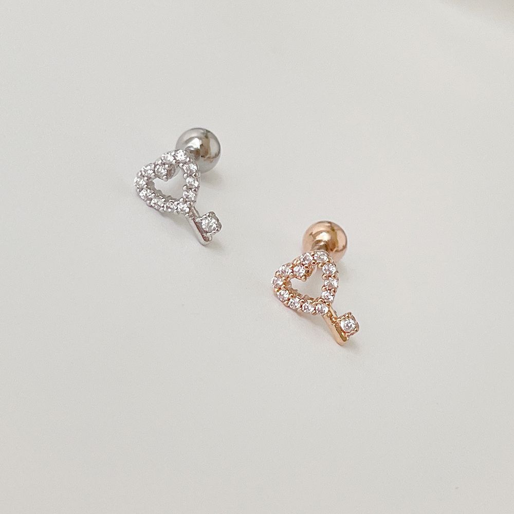 サージカル]ハートシェイプキー 鍵 (2Color) 16G ボディピアス