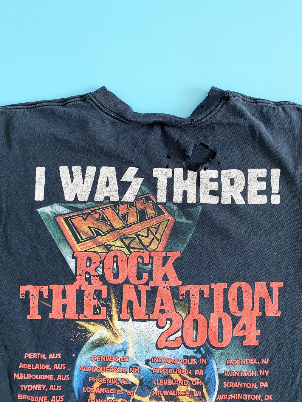 2004 KISS Rock The Nation Distressed T-Shirt - 5 Star Vintage