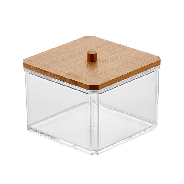 木製フタ付き コットンケース 四角型の通販｜セブンビューティー