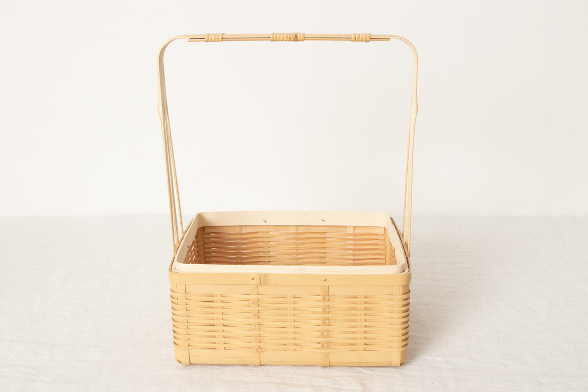 白竹の三段弁当かご お弁当や行楽に – 市川籠店 | 1basketry