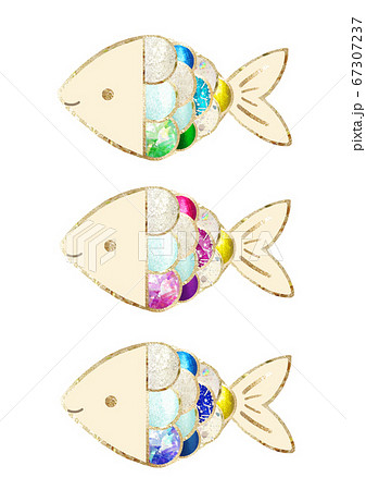 輝く魚のイラスト素材 [67307237] - PIXTA