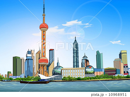 上海（昼）のイラスト素材 [10968951] - PIXTA