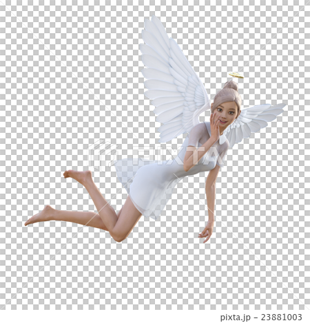 空を飛ぶ可愛い天使 perming3DCGイラスト素材のイラスト素材 [23881003