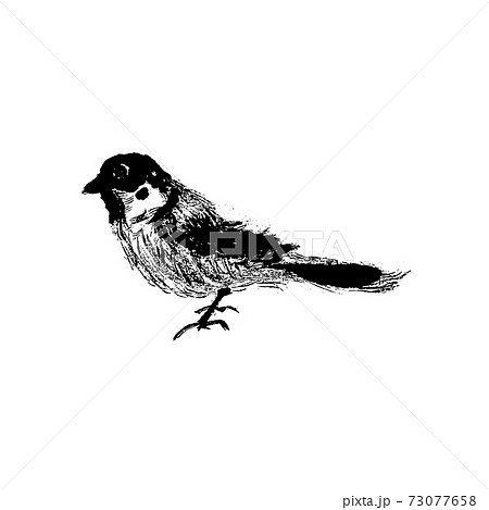 水墨画のとりのイラスト素材 [73077658] - PIXTA