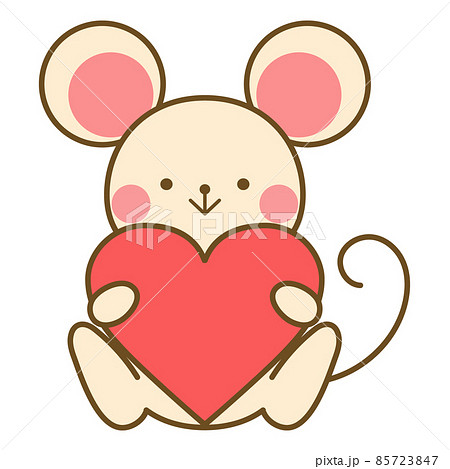 ハートを持つねずみのイラスト素材 [85723847] - PIXTA