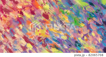 油彩抽象背景）春のイメージのエネルギッシュでラフな筆跡 マルチ