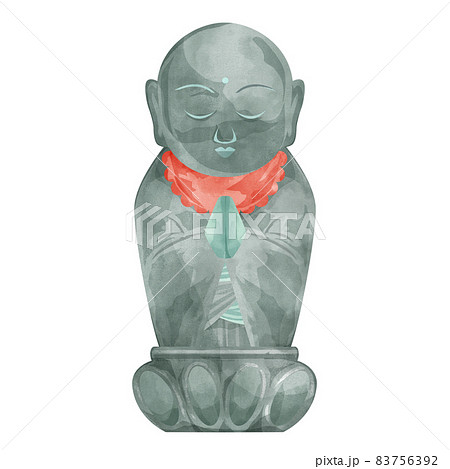 お地蔵様の手描き水彩風イラストのイラスト素材 [83756392] - PIXTA