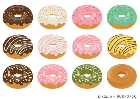 ドーナツのセットのイラスト素材 [96870750] - PIXTA