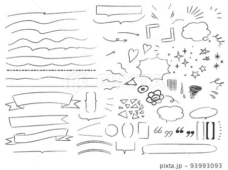 あしらい 装飾 デザイン 手書き アナログ イラスト 女性のイラスト素材