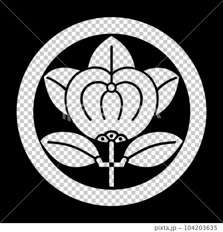 徳川十六神将 徳川四天王 井伊直政の家紋 丸に橘（彦根橘）のイラスト