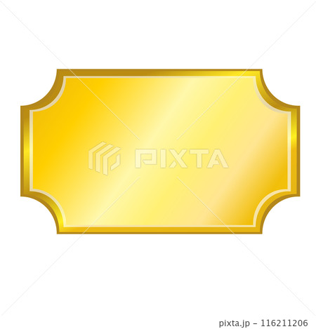 輝くゴールドのネームプレートのイラスト素材 [116211206] - PIXTA
