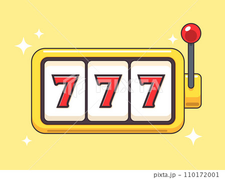 A machine slot showing number 777. Vectorのイラスト素材