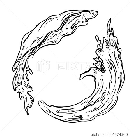 白黒の水たまりのイラスト素材 - PIXTA