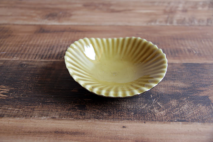雅峰窯】貝皿/黄/（横 13.5cm） | 【丹波のイロドリ】丹波焼(陶器)の