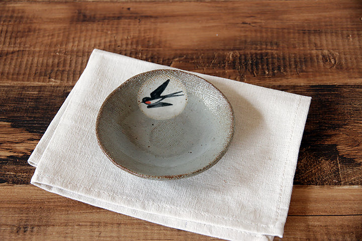 末晴窯】小皿/ツバメ丸紋（径 12.5cm） | 【丹波のイロドリ】丹波焼