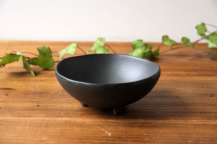 丹泉窯】足付小鉢/黒マット/（径 12.5cm） | 【丹波のイロドリ】丹波焼