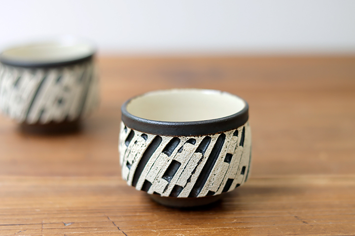 昇陽窯】ぐいのみ/鎬象嵌 | 【丹波のイロドリ】丹波焼(陶器)の公式通販