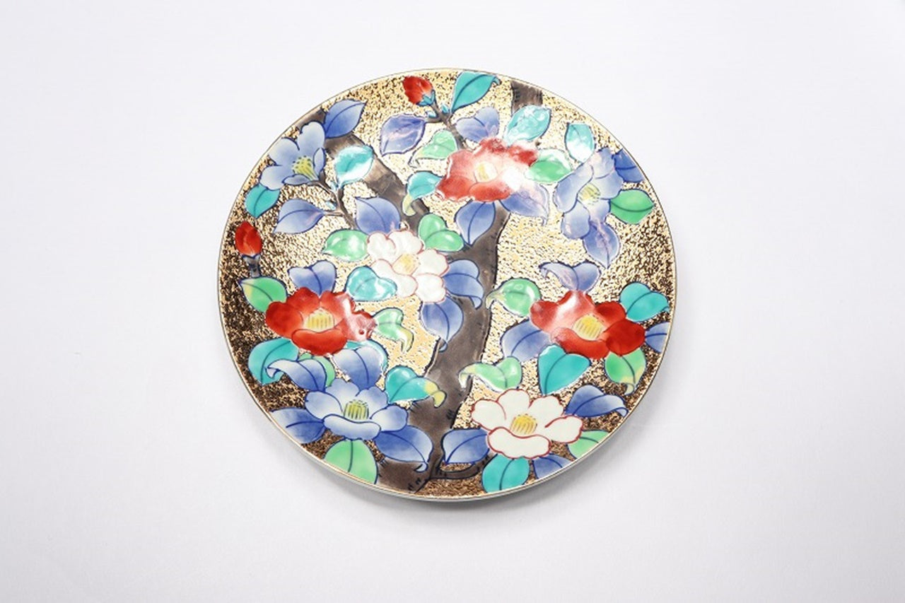 カフェ用品 「コーヒー碗 金彩 椿 木箱付」 金龍窯 江口天童 有田焼