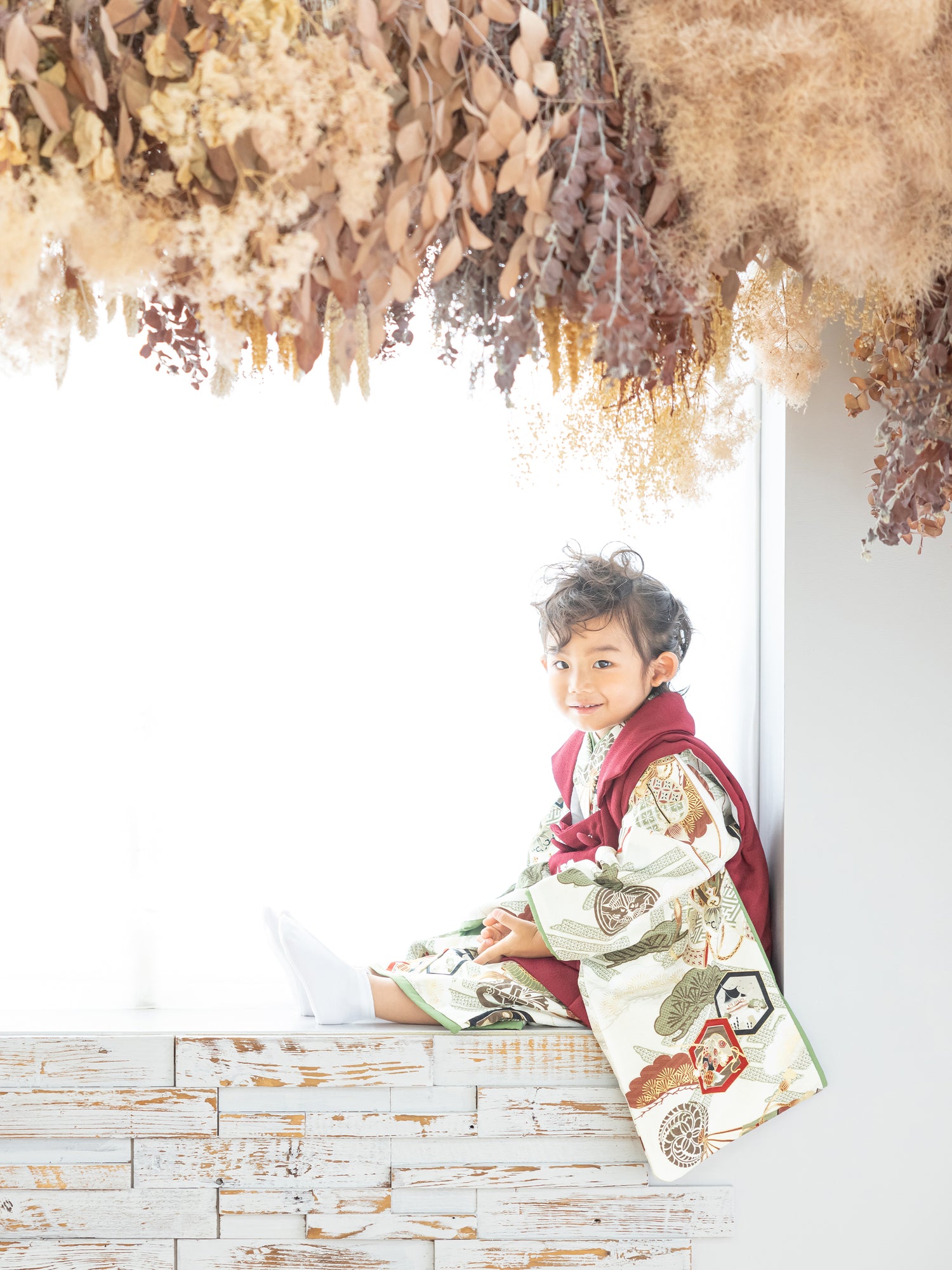 S1301 家紋に兜/モスグリーン 七五三着物レンタル – tententen(てん