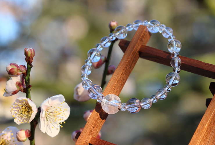 門出」～雪解けの春～ピンクアイリスクォーツブレスレット [ 天然石