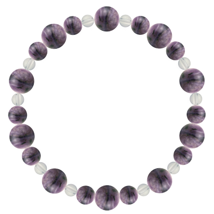 京紫色 | チャロアイト・水晶（クォーツ） 鳳凰(8mm)ブレスレット