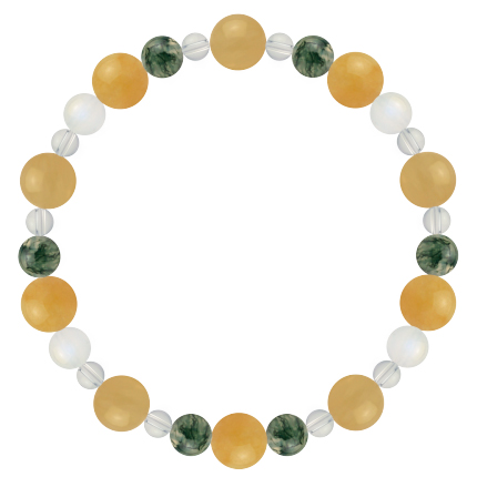 富貴福禄運 | アラゴナイト・イエローアベンチュリン・モスアゲート