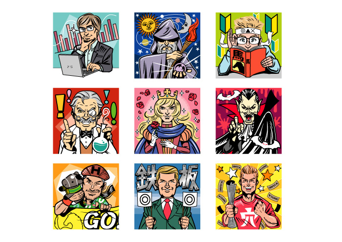 キャラクターや似顔絵のイラスト・実績サンプル | Products 04 Faces