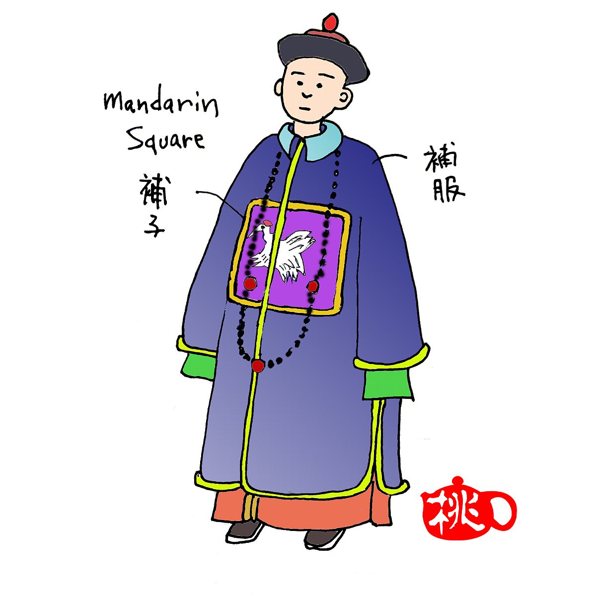 明朝・清朝時代のマンダリンスクエア(補子) | 桃花源（中国茶・茶器