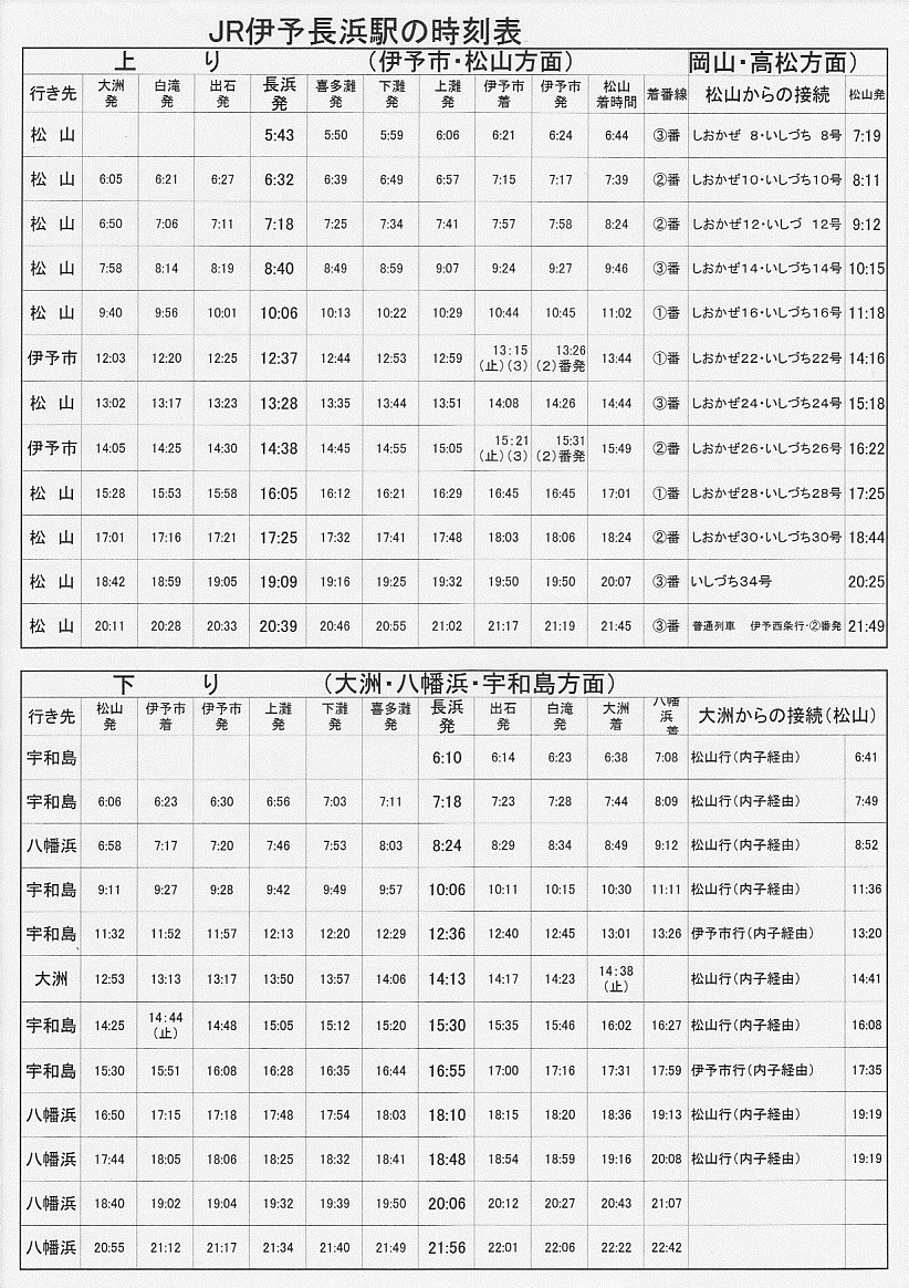 四国旅客鉄道（JR四国）のポケット時刻表：鉄センWEB