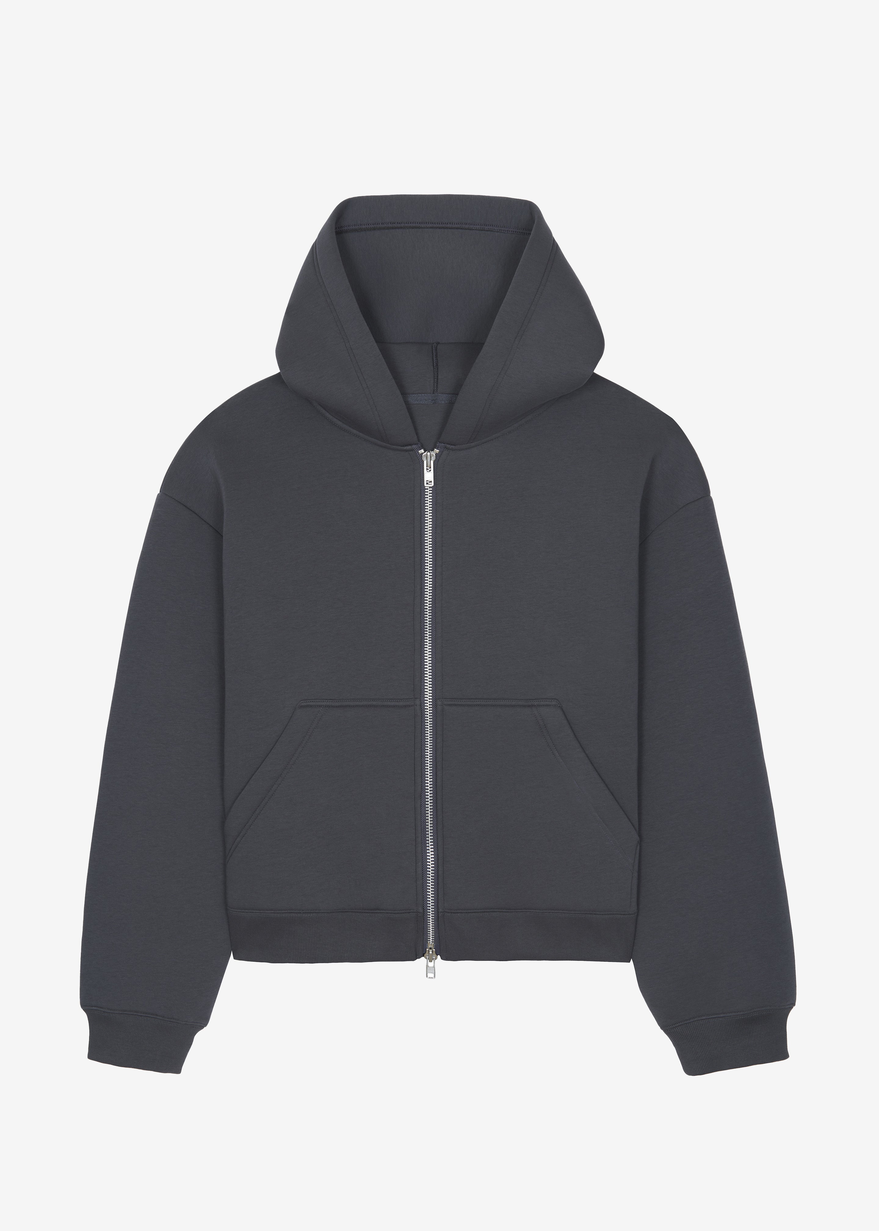 Calder Neoprene Zip-Up Hoodie - Grey – The Frankie Shop