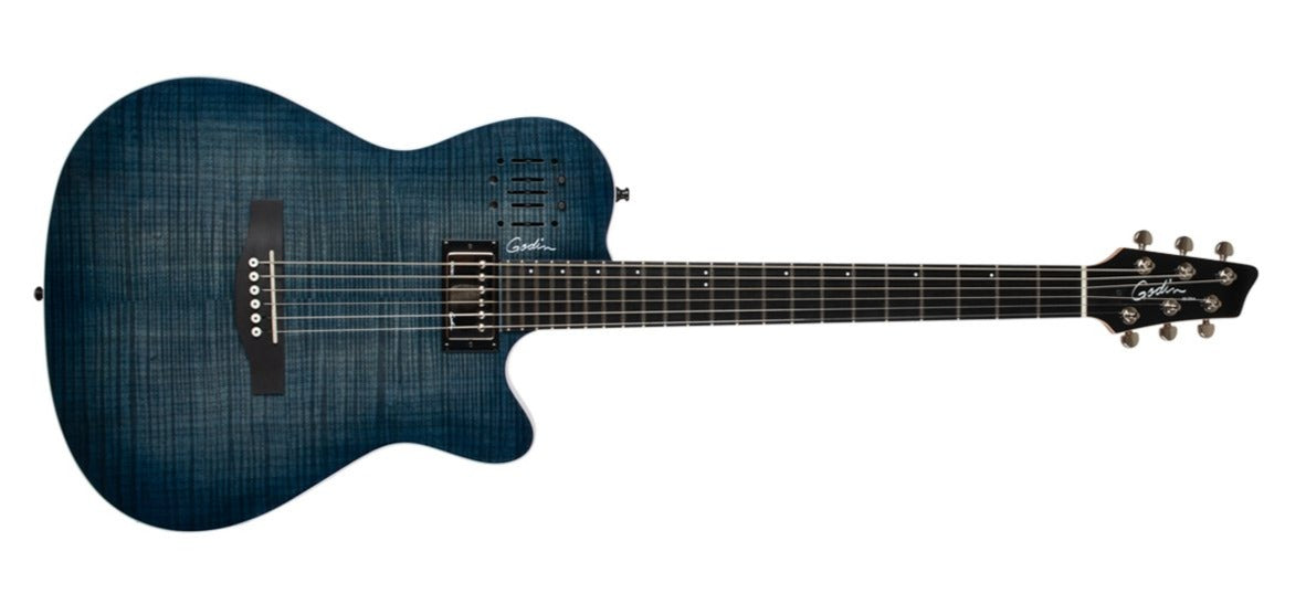 Godin A6 ULTRA in Denim Blue Flame 047963 - The Guitar World