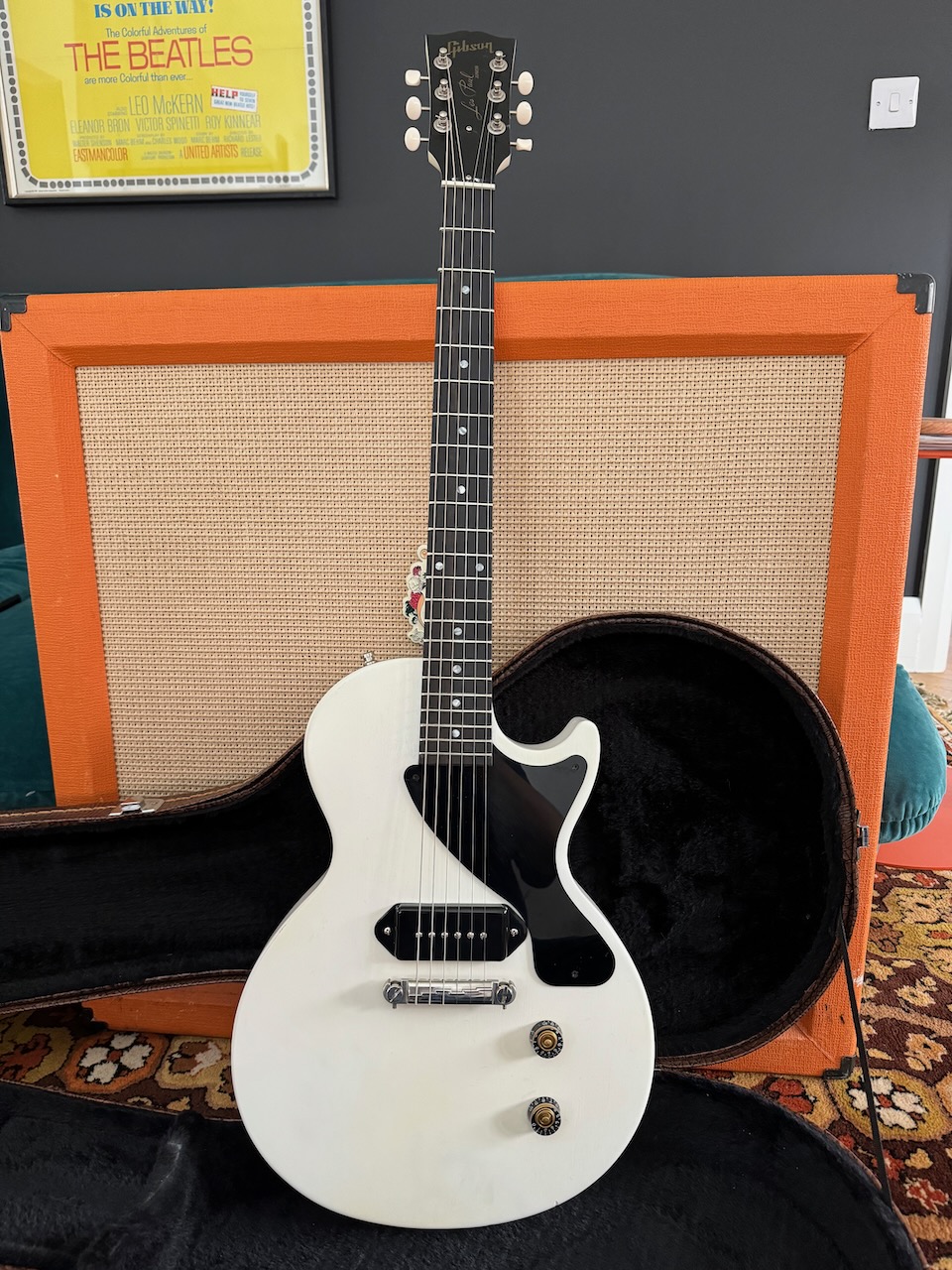 2004 Gibson Les Paul Junior Jr USA White Nitro Guitar OHSC -